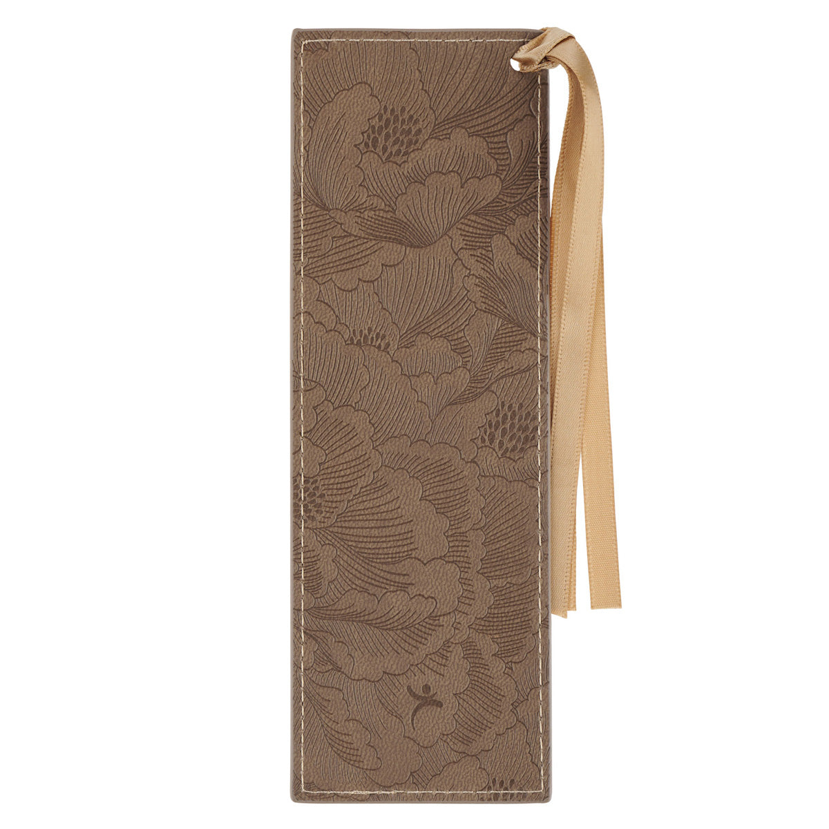 Be Strong and Courageous Latte Faux Leather Bookmark