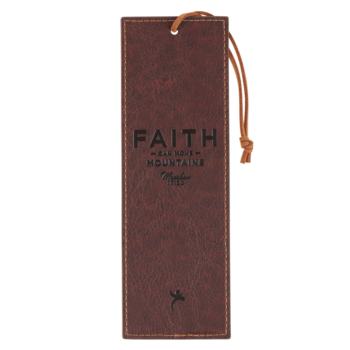Faith Mountains Two-Tone Brown Faux Leather Bookmark
