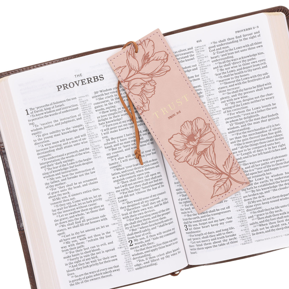Trust Pink Faux Leather Bookmark