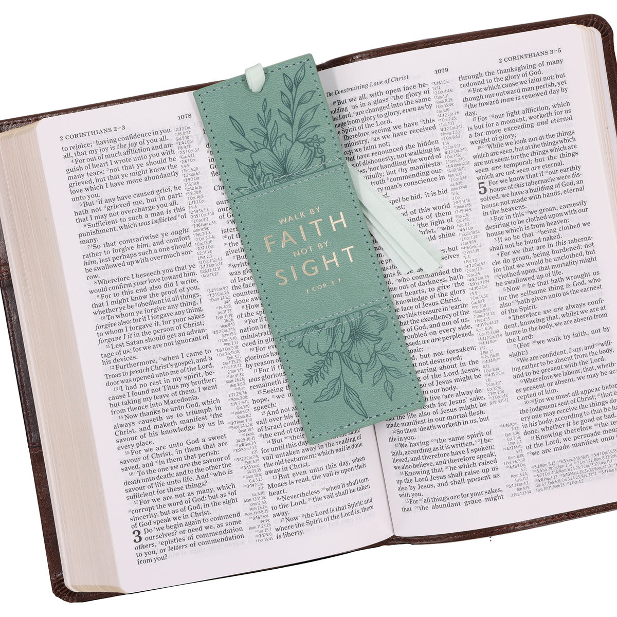 Walk by Faith Not by Sight Faux Leather Bookmark