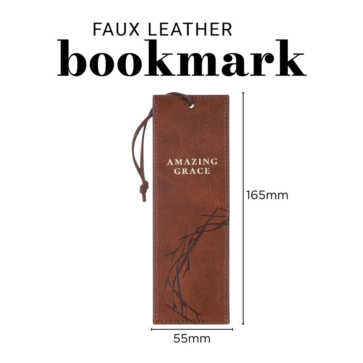 Amazing Grace Crown of Thorns Faux Leather Bookmark