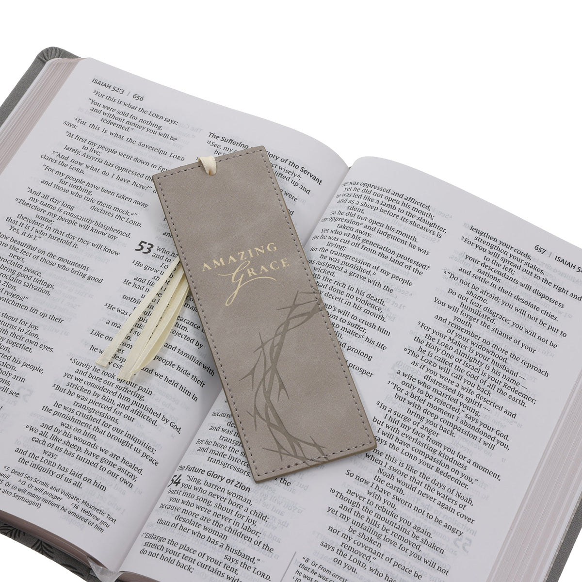 Amazing Grace Faux Leather Bookmark
