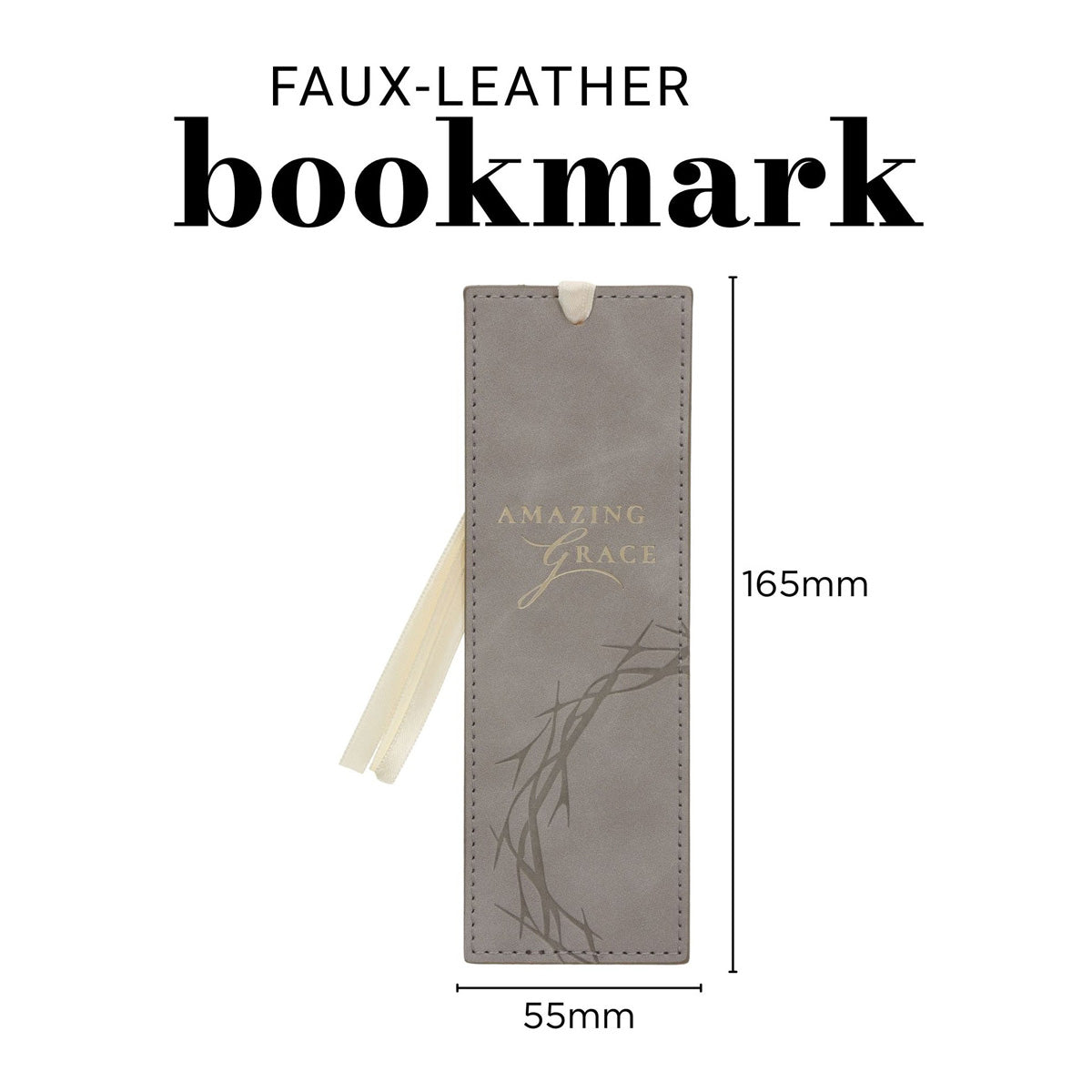 Amazing Grace Faux Leather Bookmark