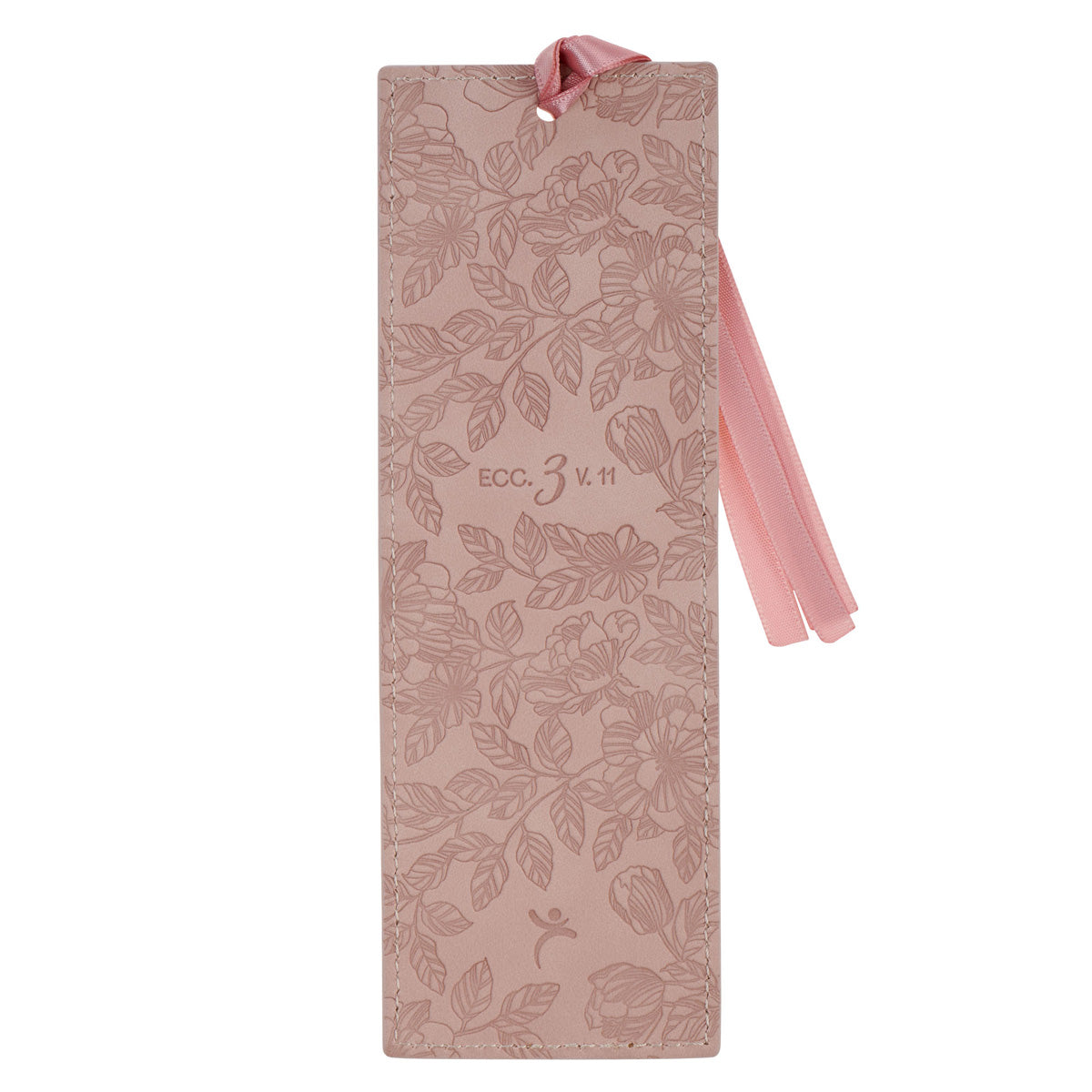 He Has Made Everything Beautiful in Its Time Pink Faux Leather Bookmark