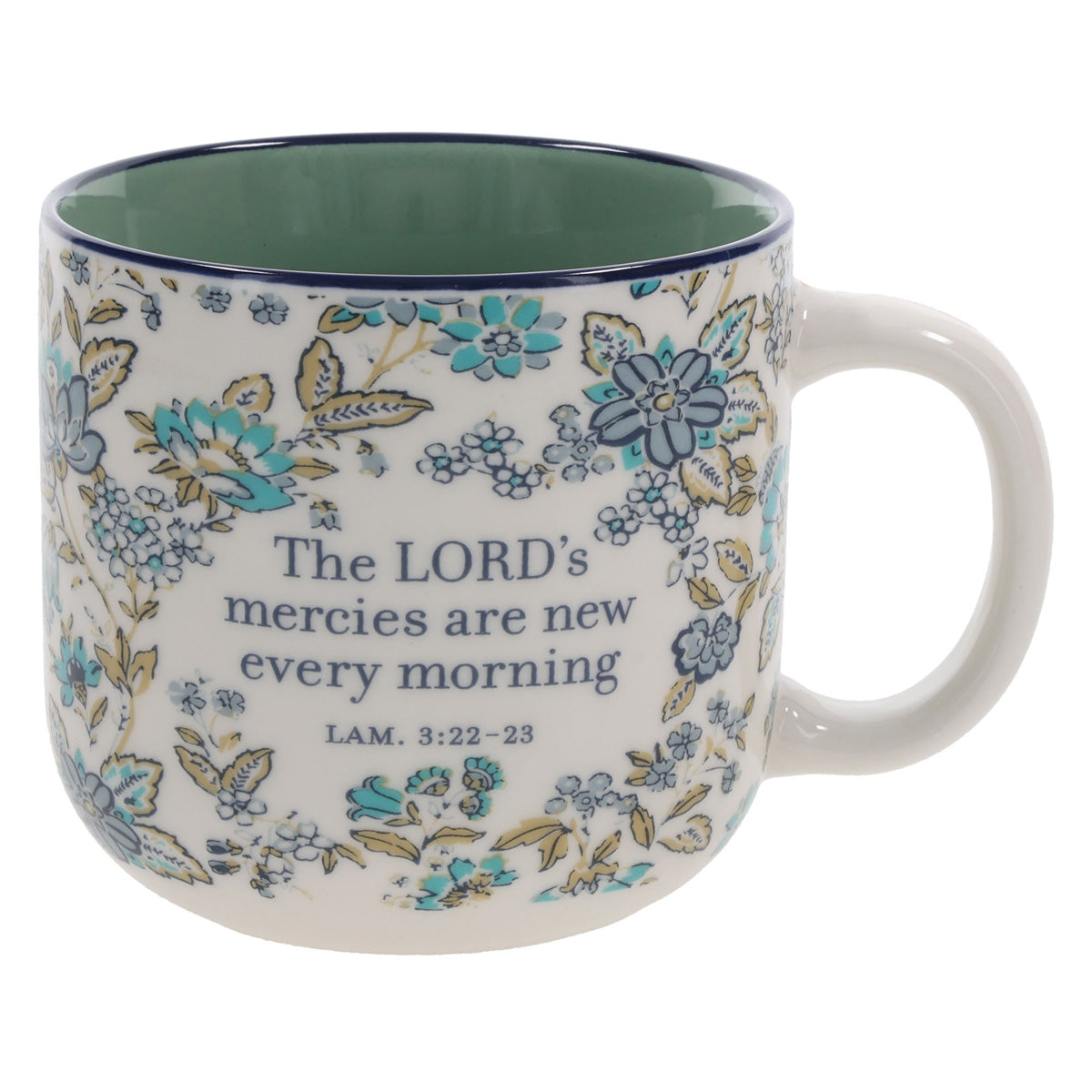 The Lord's Mercies Are New Every Morning Teal Ceramic Mug