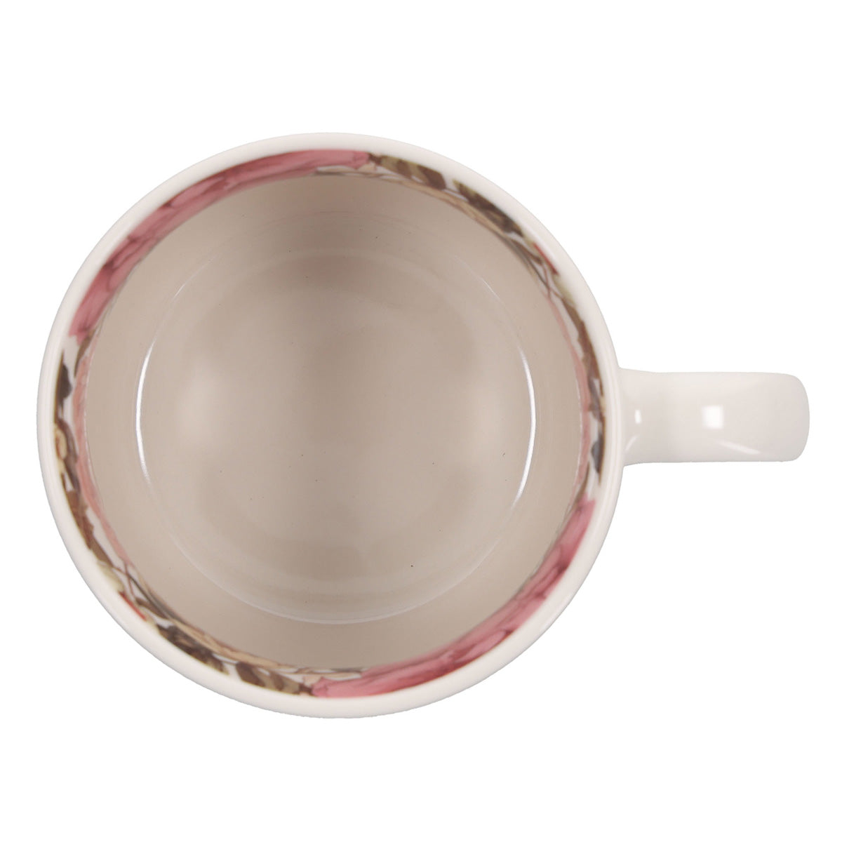 Be Strong and Courageous White Ceramic Mug with Floral Interior