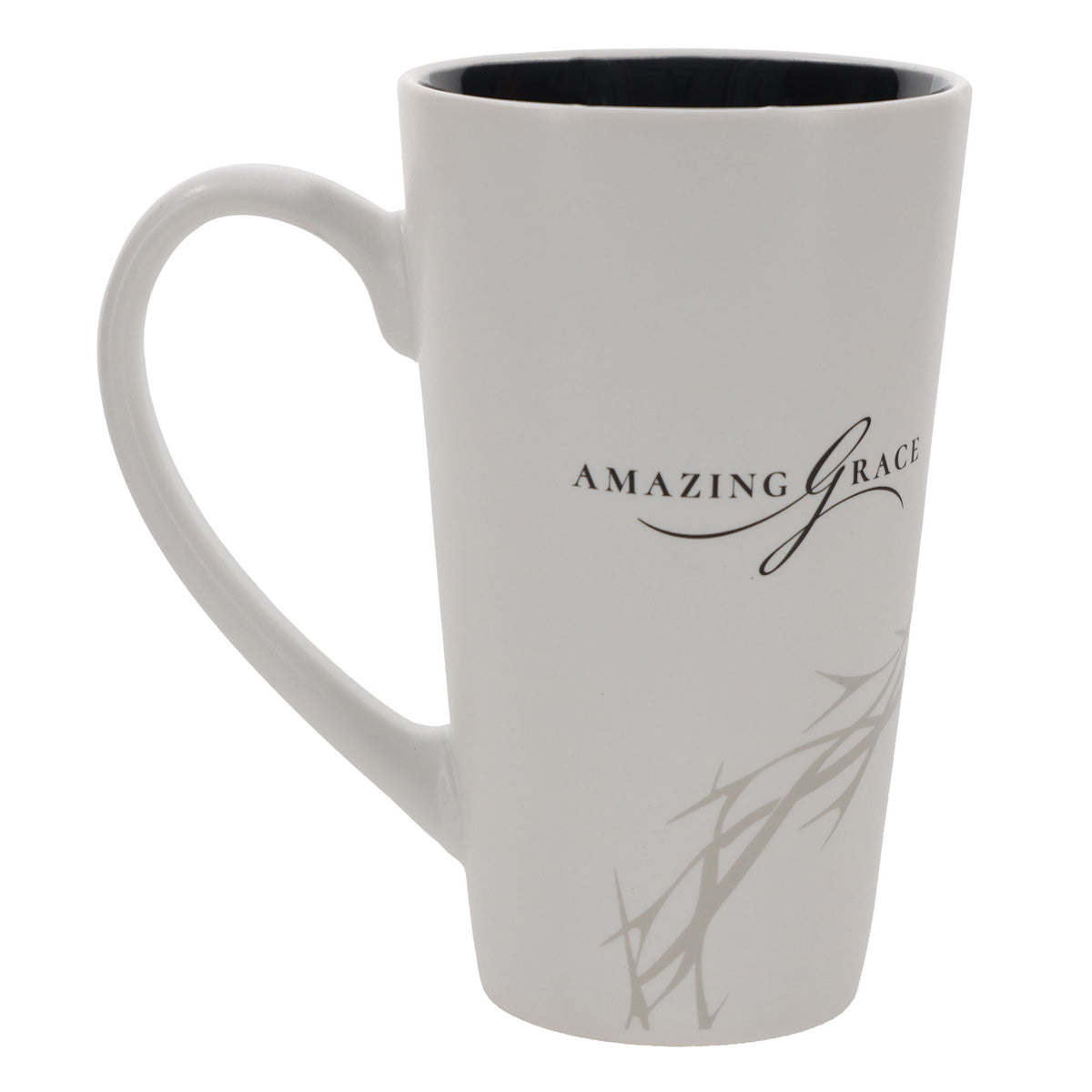 Amazing Grace White Ceramic Mug with Dark Brown Interior
