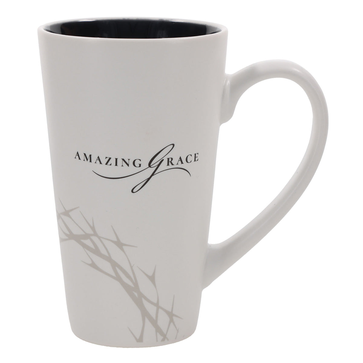 Amazing Grace White Ceramic Mug with Dark Brown Interior