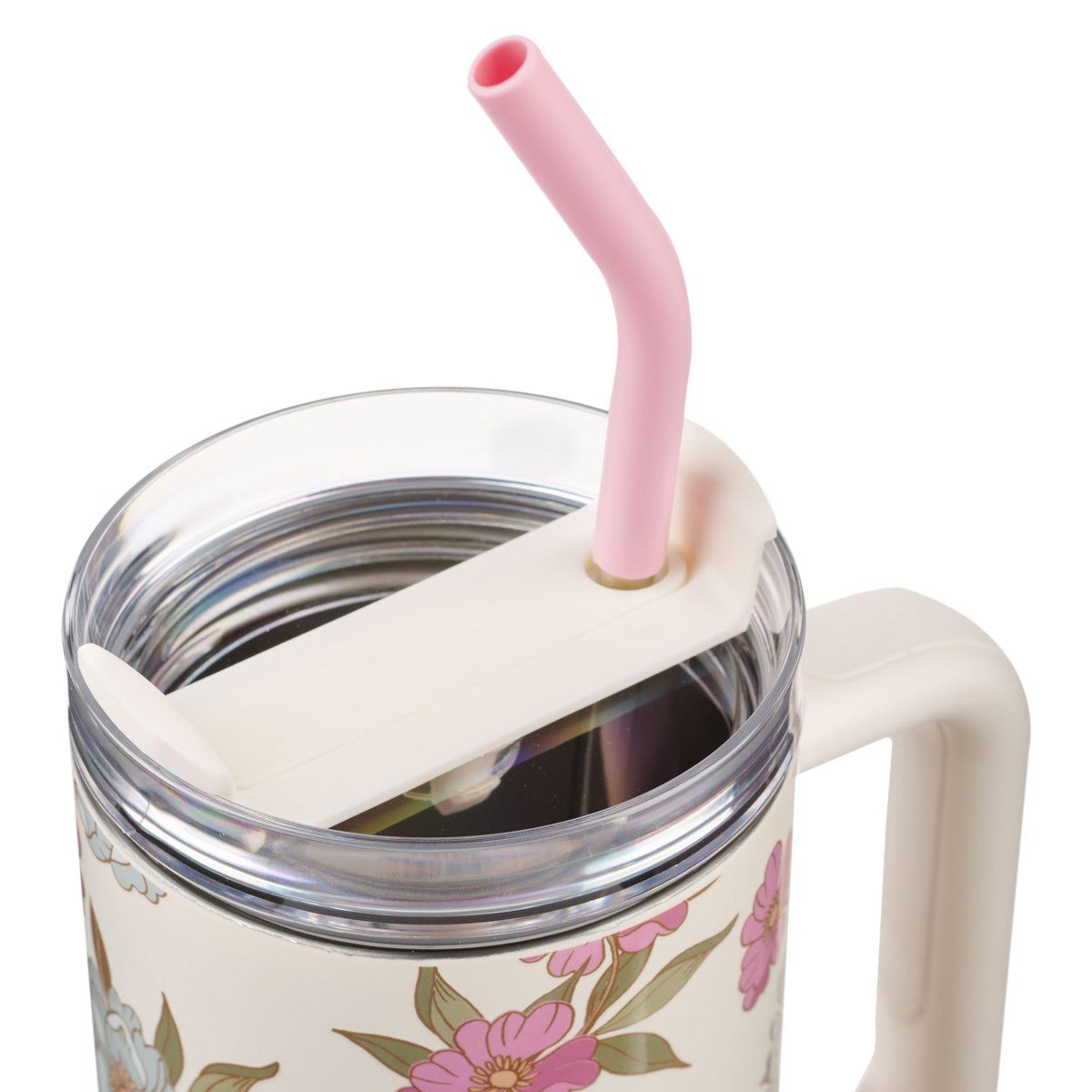 He Has Made Everything Beautiful Ivory Large Stainless Steel Mug with Handle and Straw