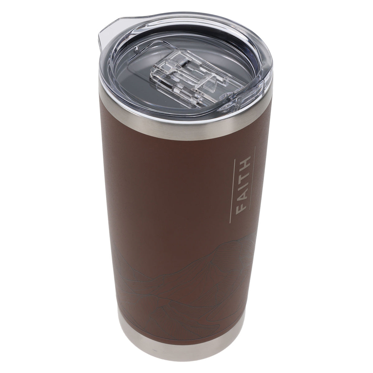 Travel Mug - Faith Mountains (Stainless Steel, Brown)