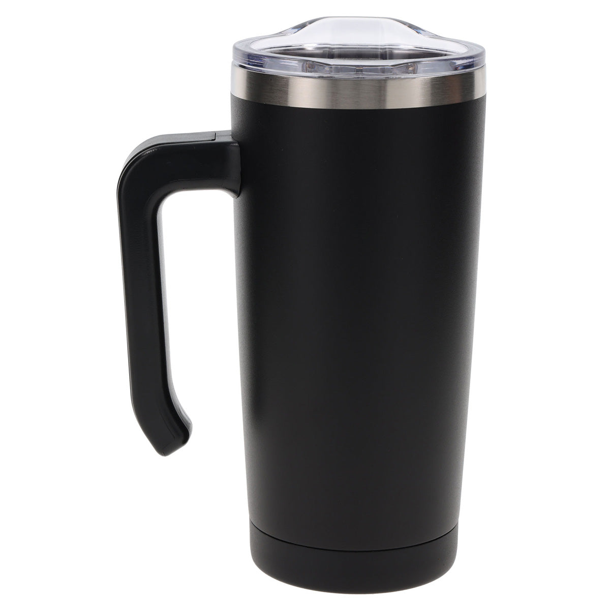 Strong and Courageous Black Stainless Steel Travel Mug with Handle