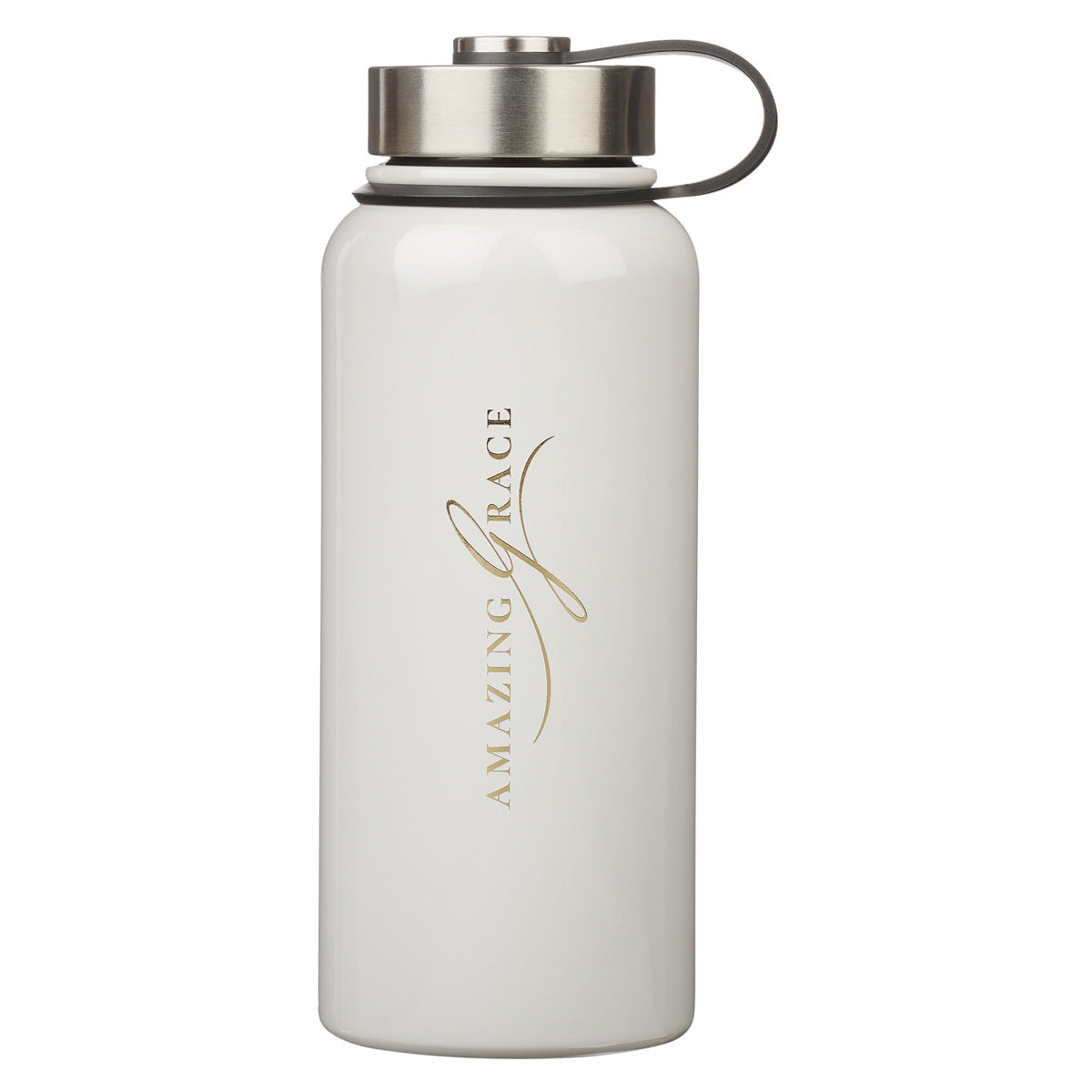 Amazing Grace White Stainless Steel Water Bottle