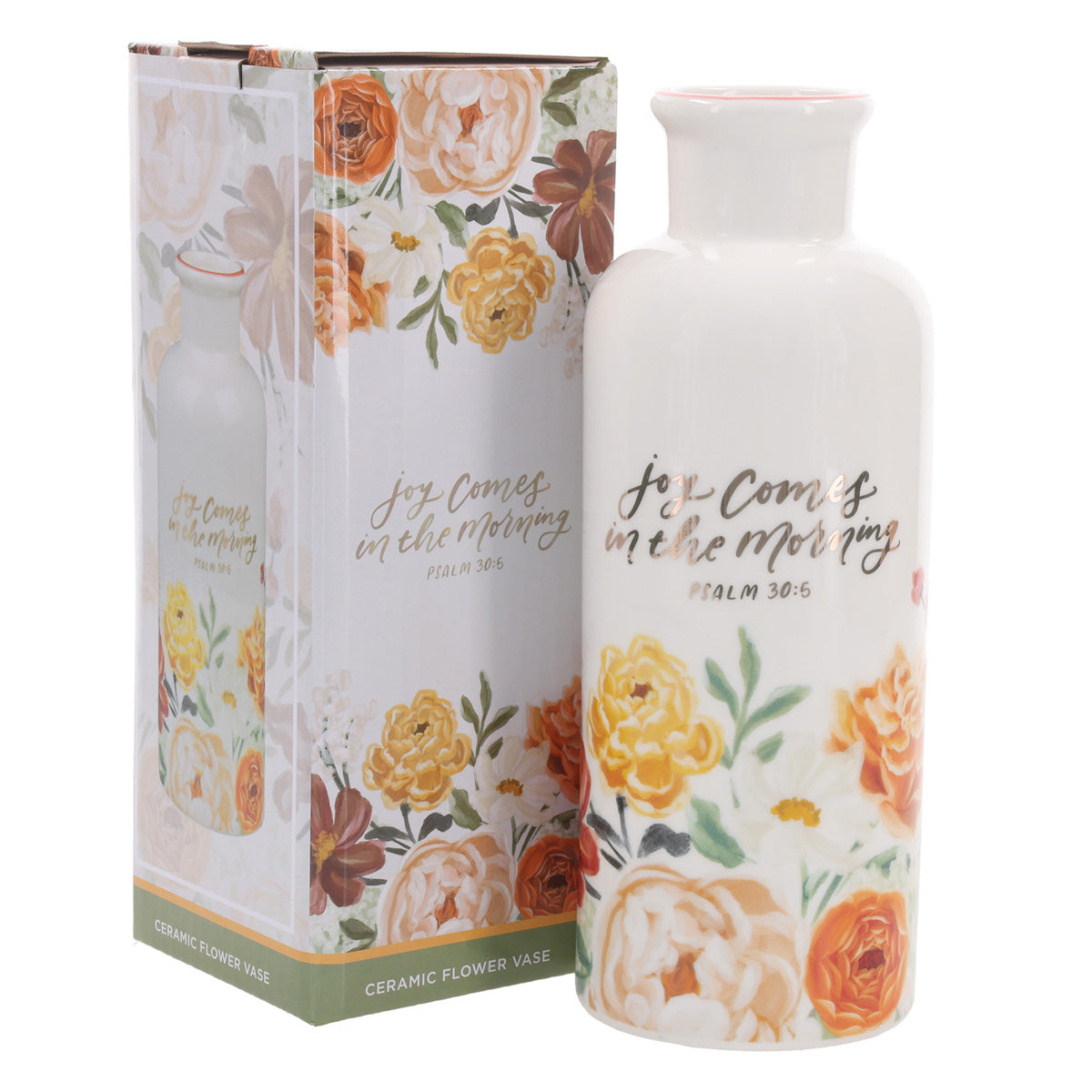 Joy Comes in the Morning Ceramic Flower Vase
