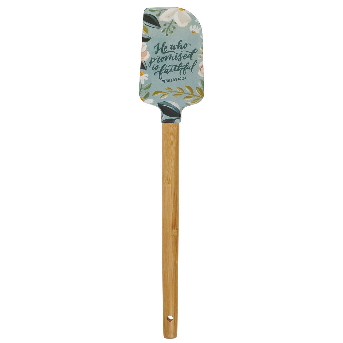 He Who Promised Is Faithful Silicone Spatula with Bamboo Handle