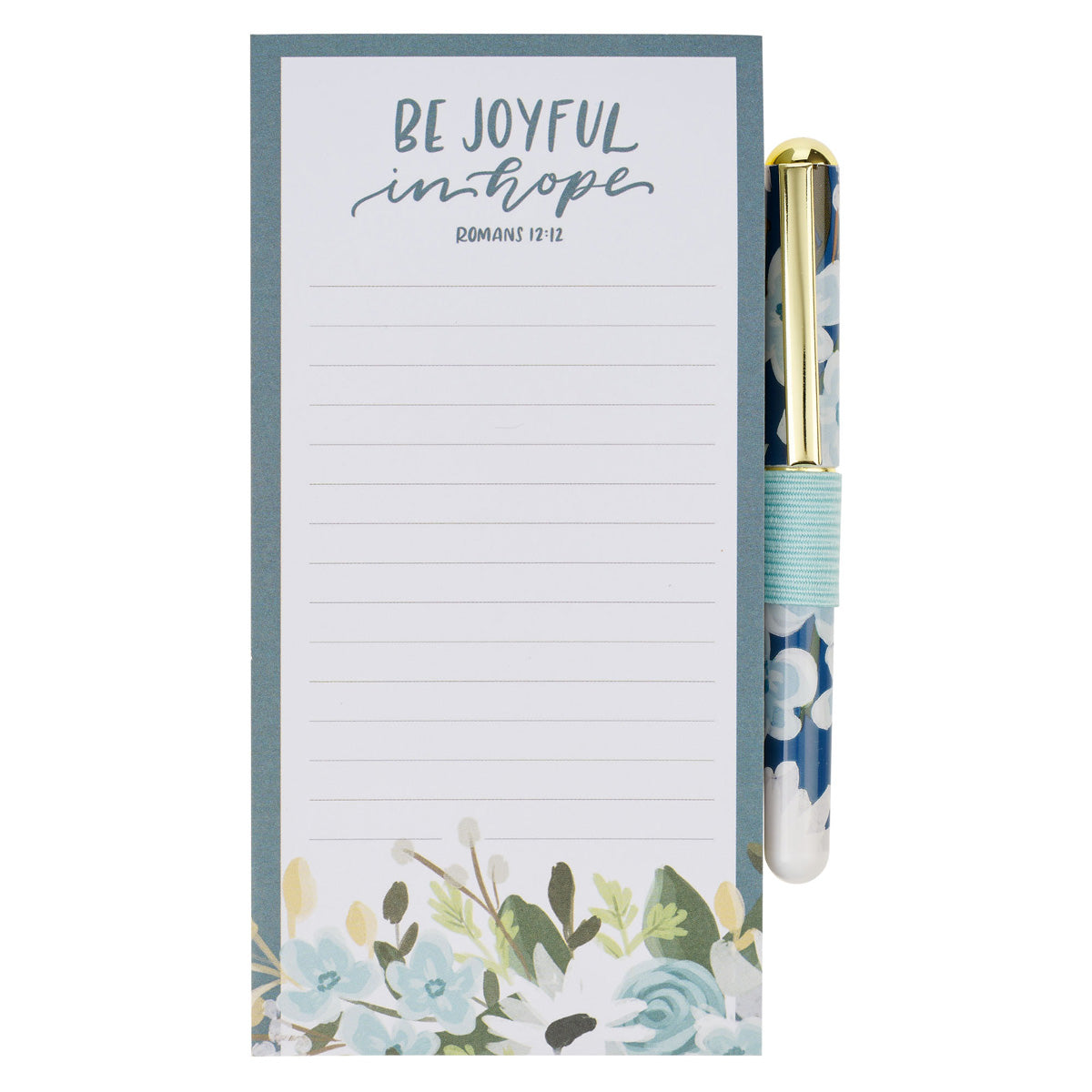 Be Joyful in Hope Magnetic Notepad with Pen
