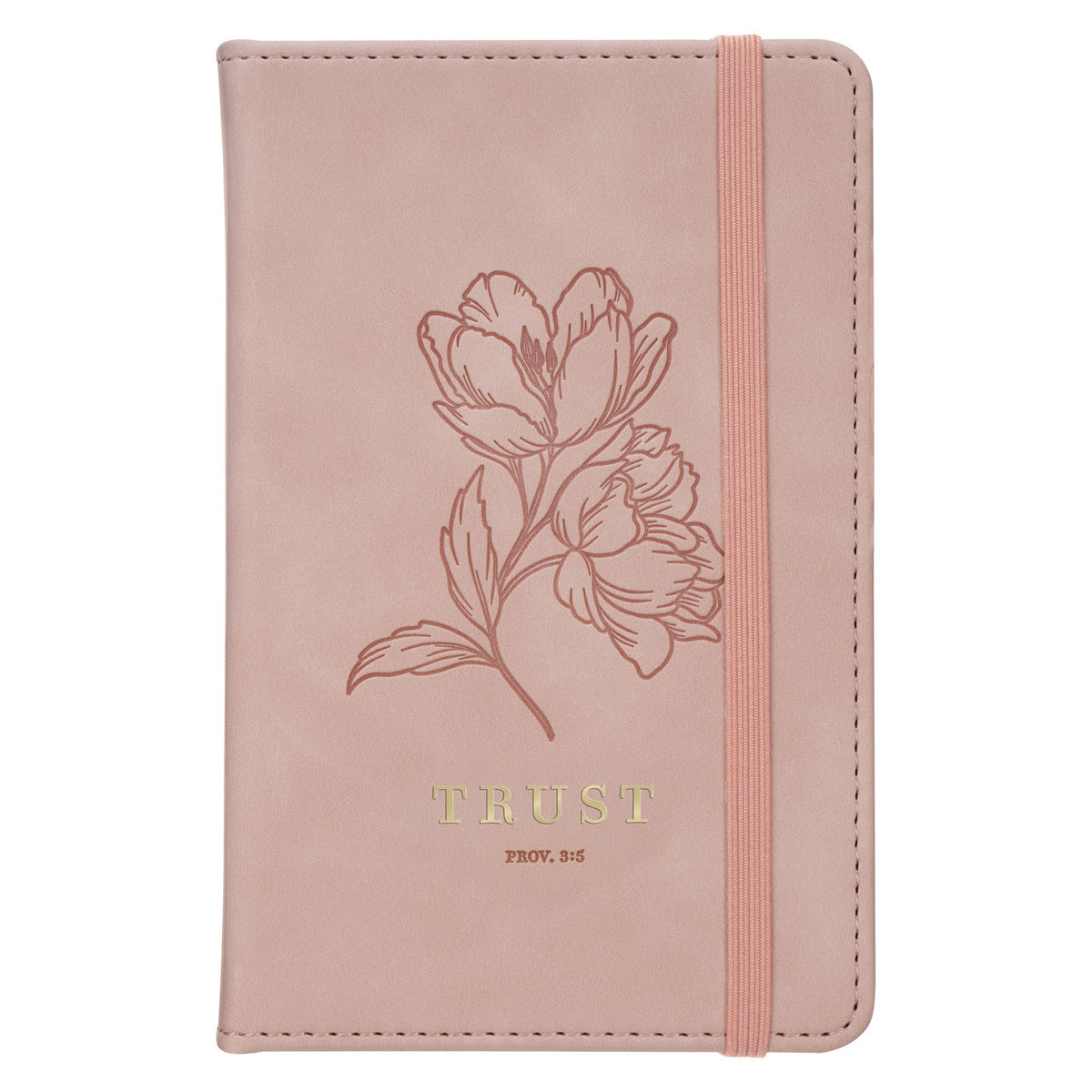Trust Pink Faux Leather Notebook with Elastic Closure