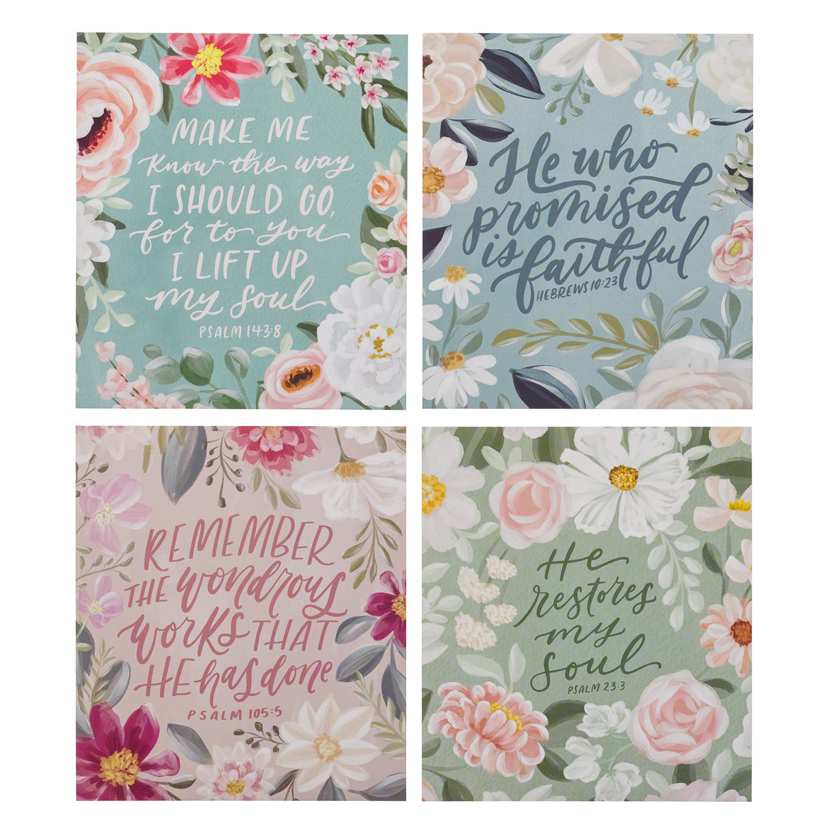 Floral Scripture Cards with Stand