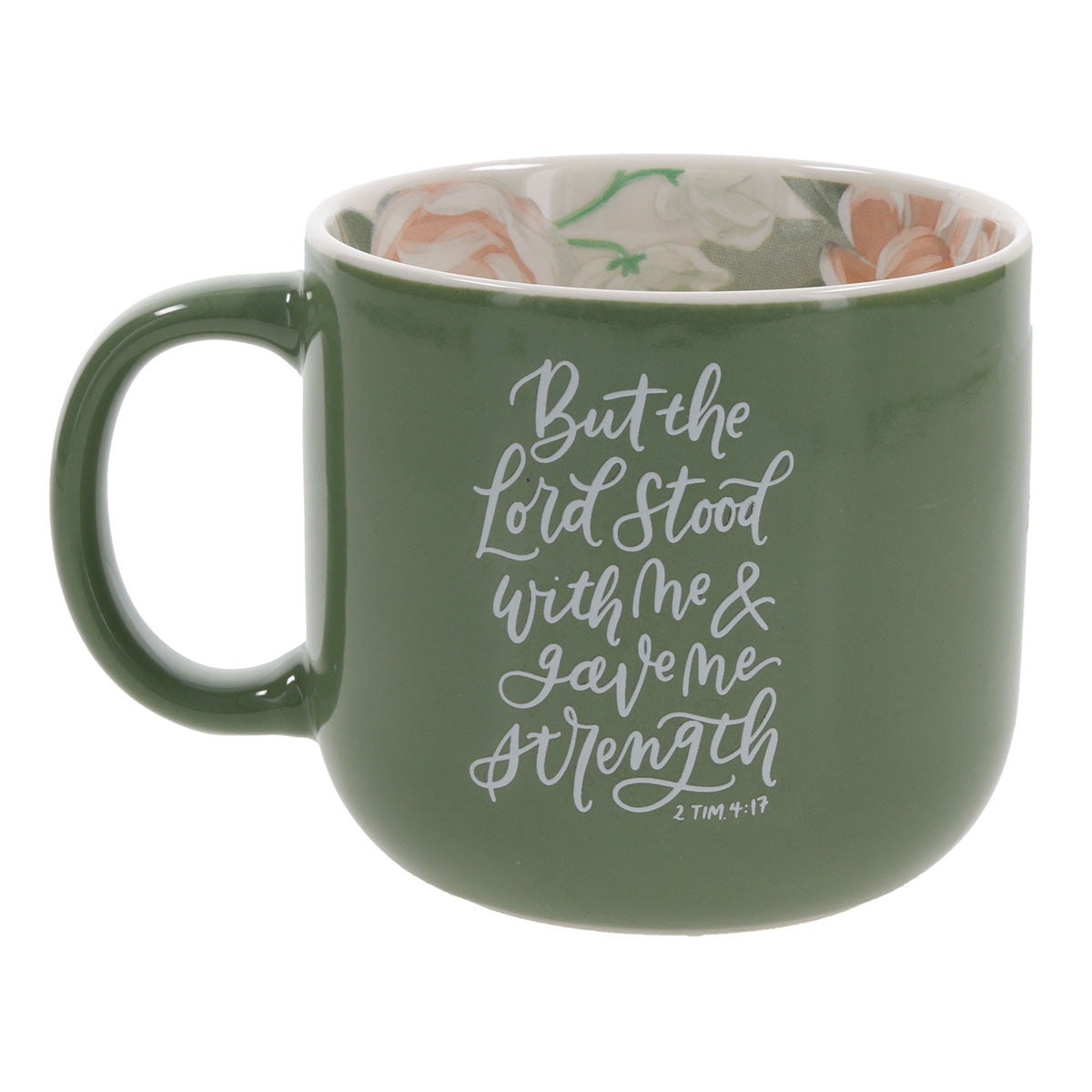 But the Lord Stood with Me & Gave Me Strength Green Ceramic Mug