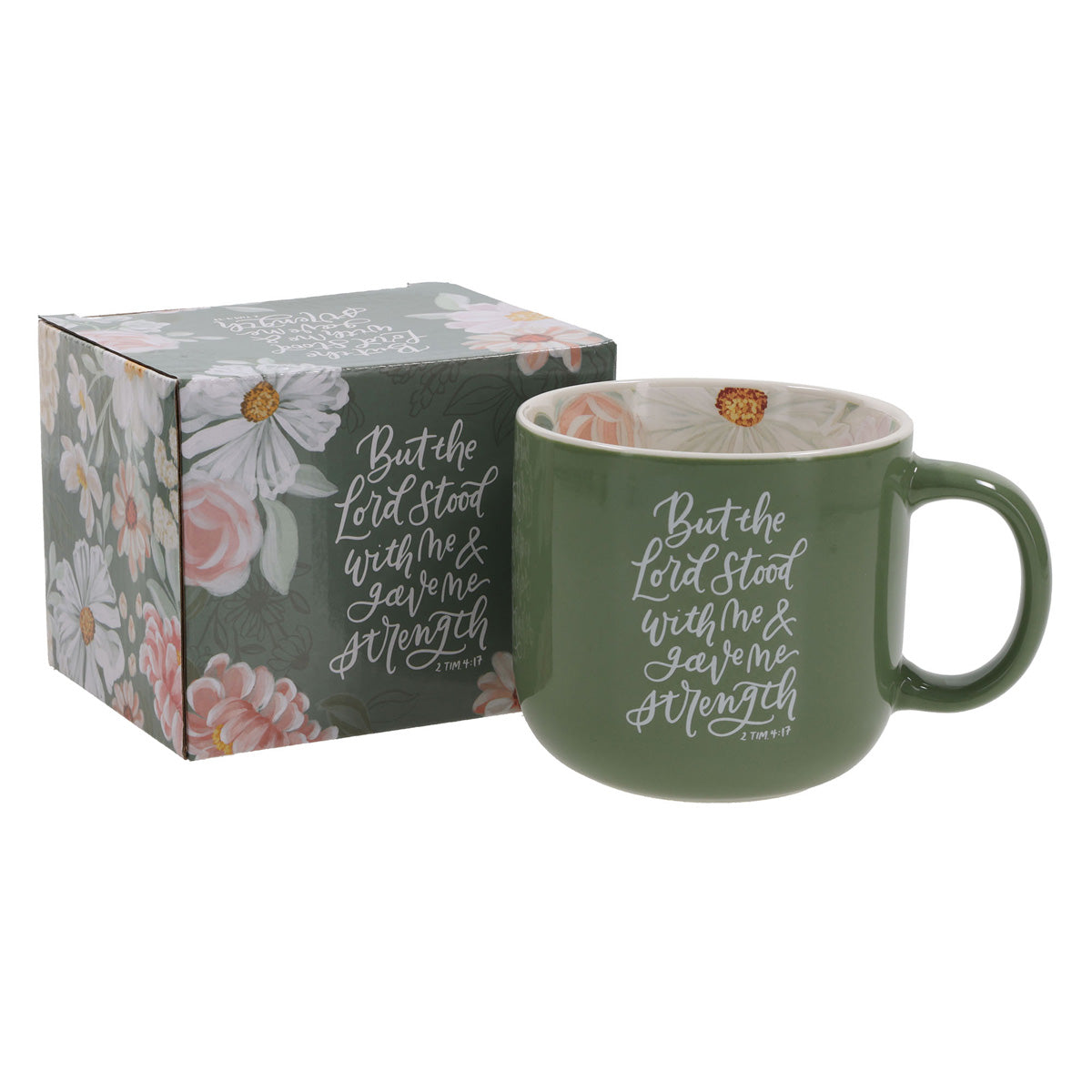 But the Lord Stood with Me & Gave Me Strength Green Ceramic Mug