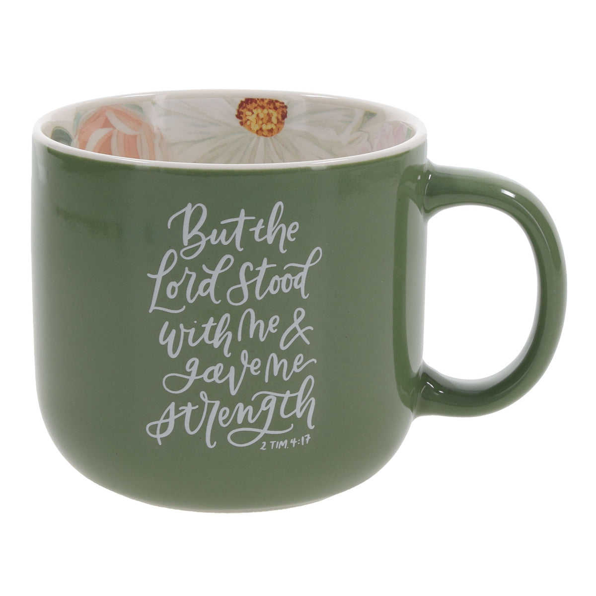 But the Lord Stood with Me & Gave Me Strength Green Ceramic Mug