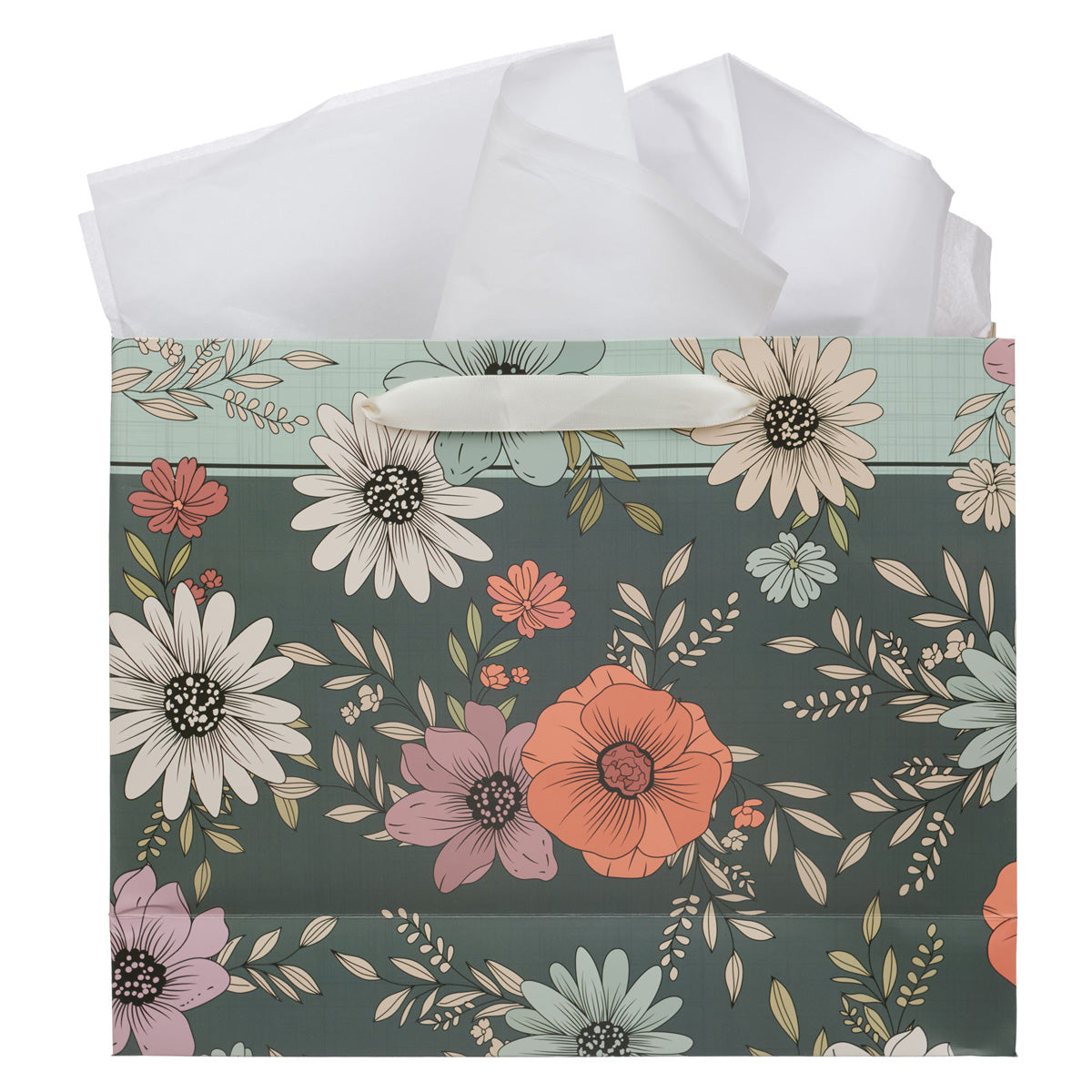 Be Still and Know Teal Landscape Gift Bag with Gift Tag