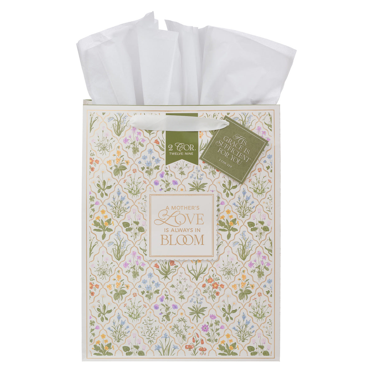 A Mother's Love Is Always in Bloom Portrait Gift Bag with Gift Tag