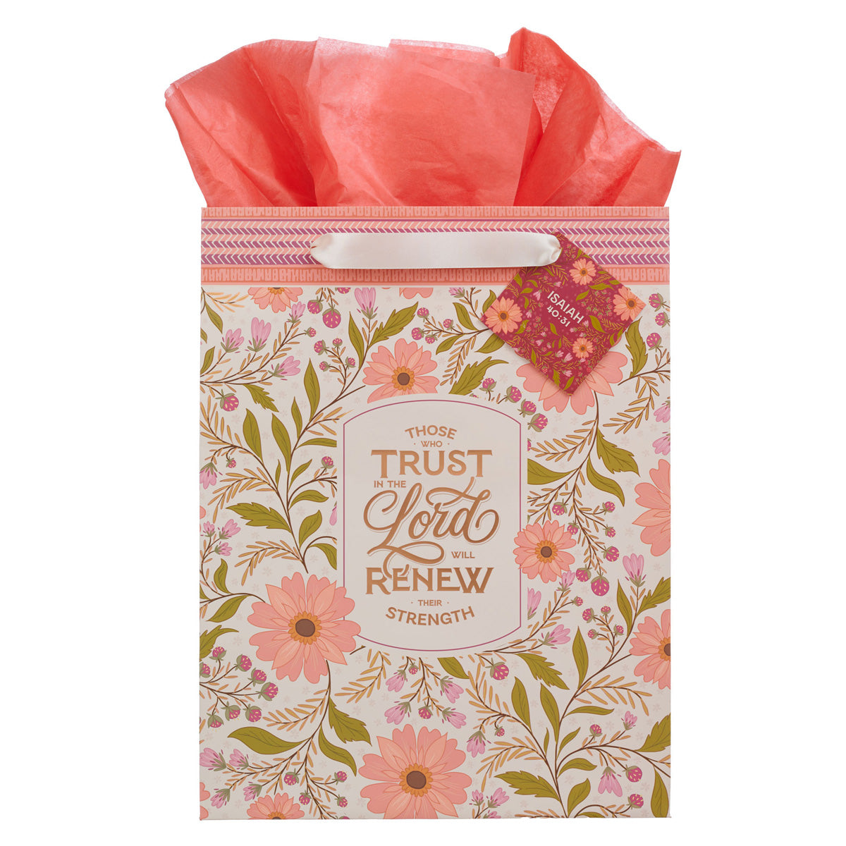 Those Who Trust in the Lord Will Renew Their Strength Portrait Gift Bag with Gift Tag