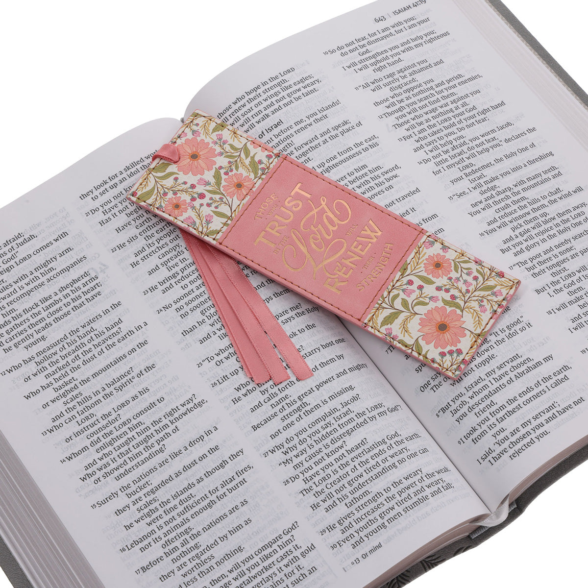 Those Who Trust in the Lord Will Renew Their Strength Faux Leather Bookmark