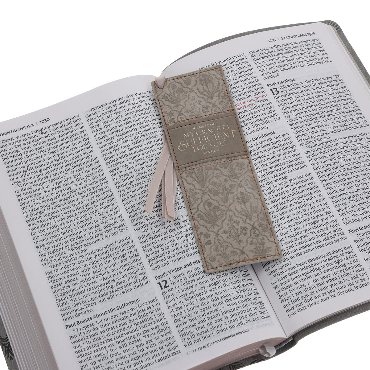 He Said to Me, My Grace Is Sufficient for You Faux Leather Bookmark