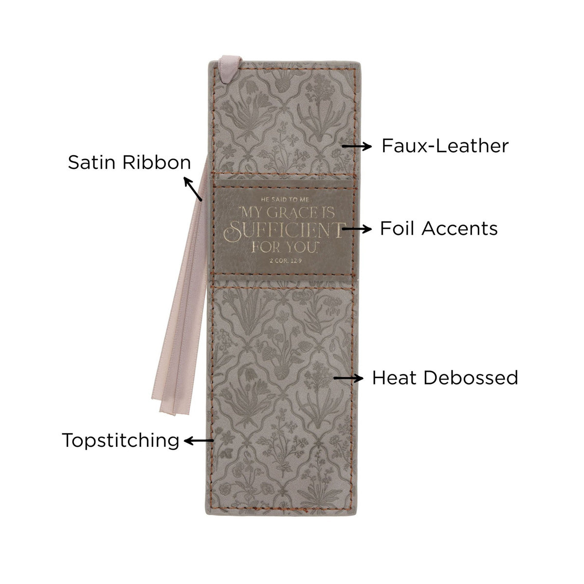 He Said to Me, My Grace Is Sufficient for You Faux Leather Bookmark