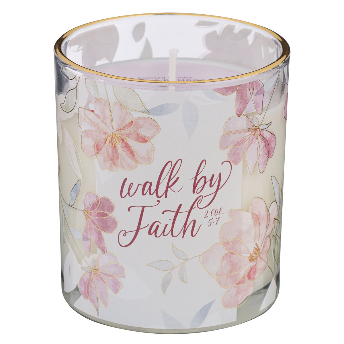 Walk by Faith Aloe and Bamboo Scented Candle with Dust Cover