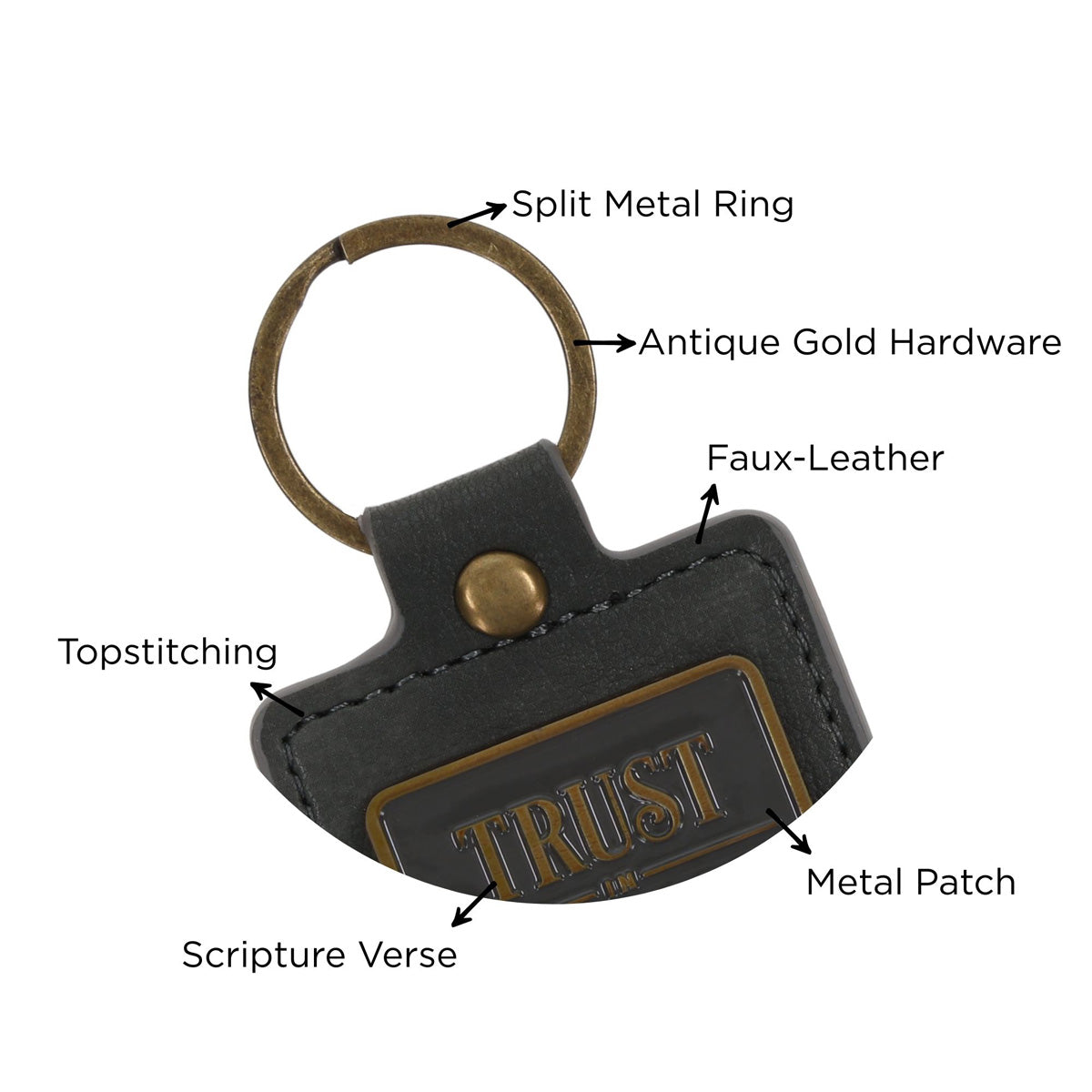 Trust in the Lord Faux Leather Keychain