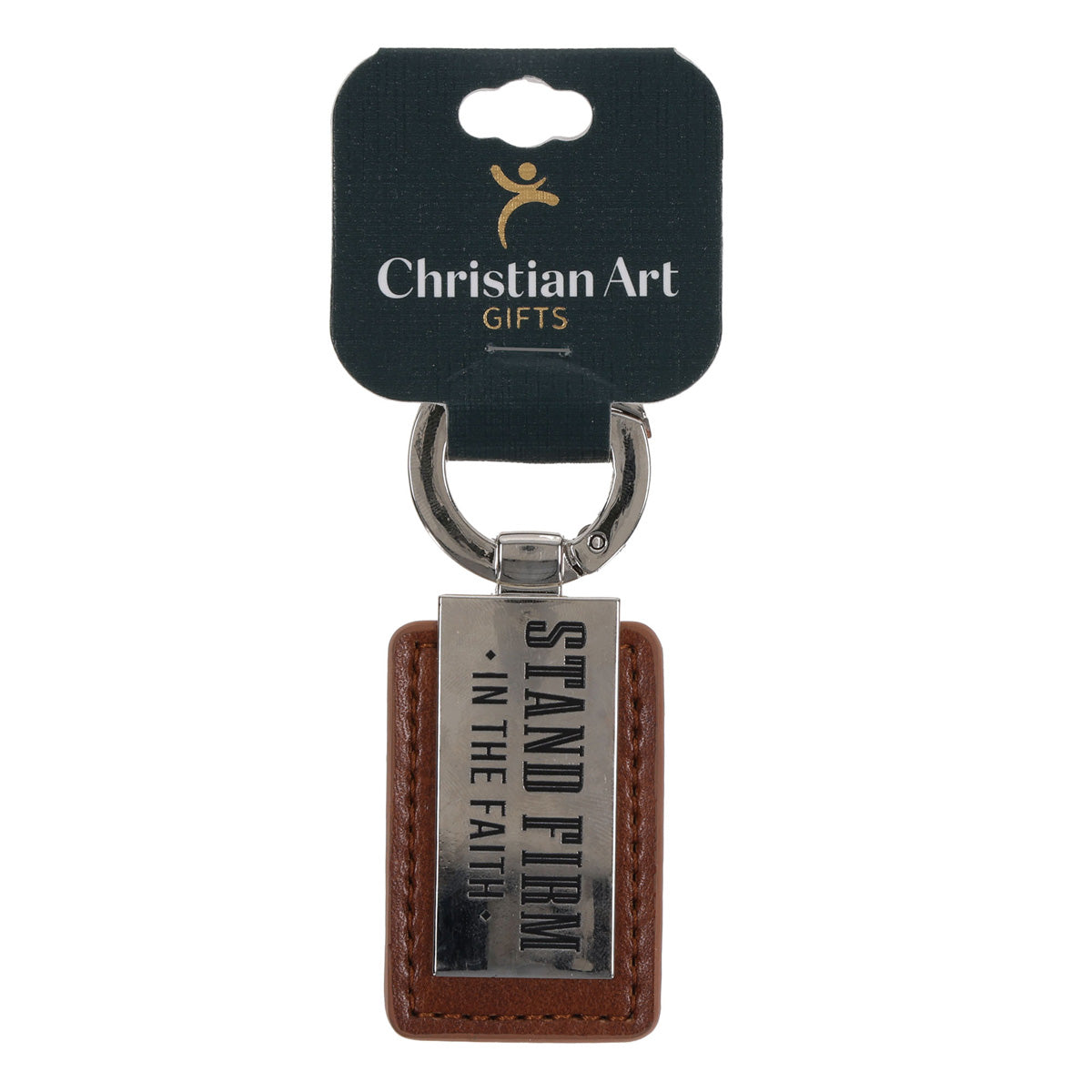 Stand Firm in the Faith Faux Leather Keychain