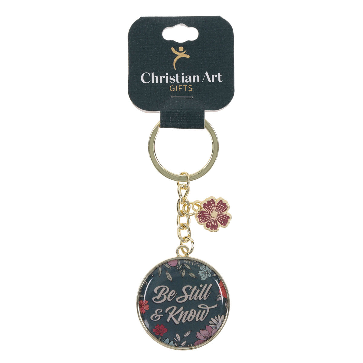 Be Still and Know Metal Keychain with Charm
