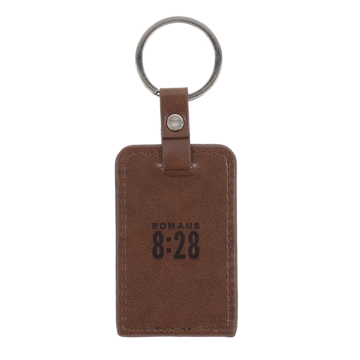 In All Things God Works for the Good of Those Who Love Him Faux Leather Keychain