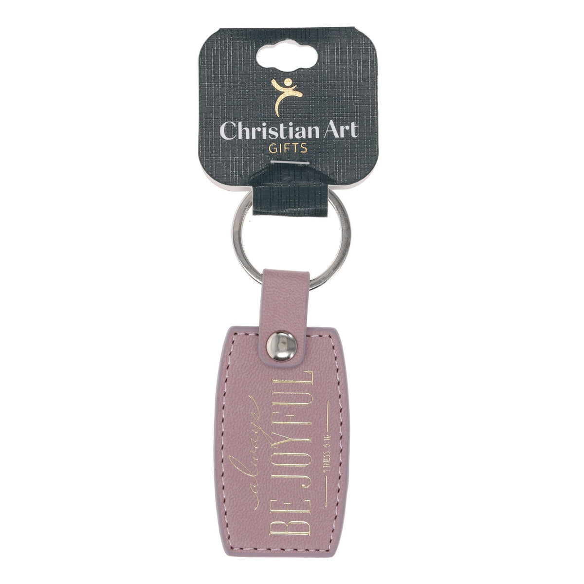 Always Be Joyful Faux Leather Keychain