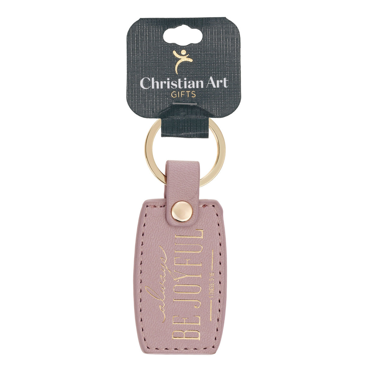 Always Be Joyful Faux Leather Keychain