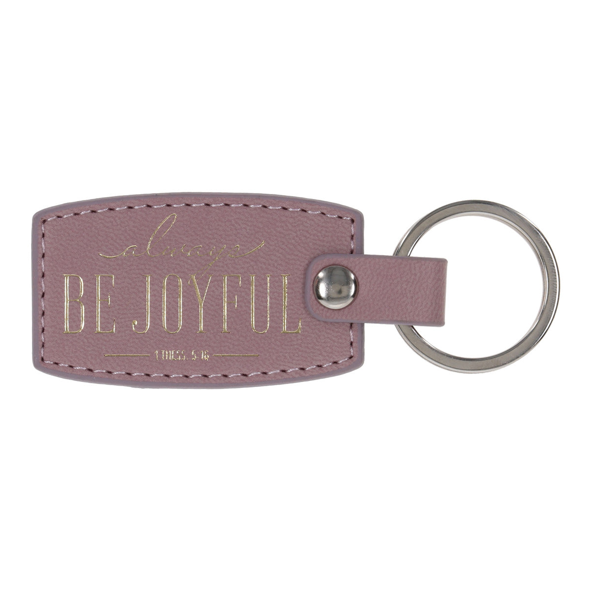 Always Be Joyful Faux Leather Keychain