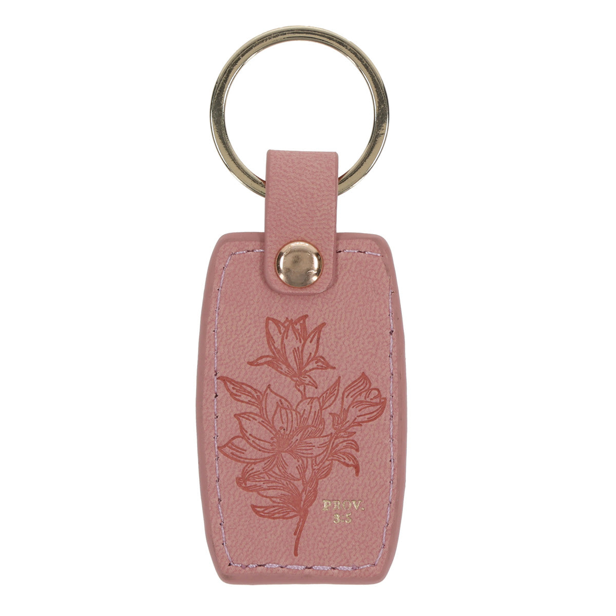 Trust in the Lord Pink Faux Leather Keychain