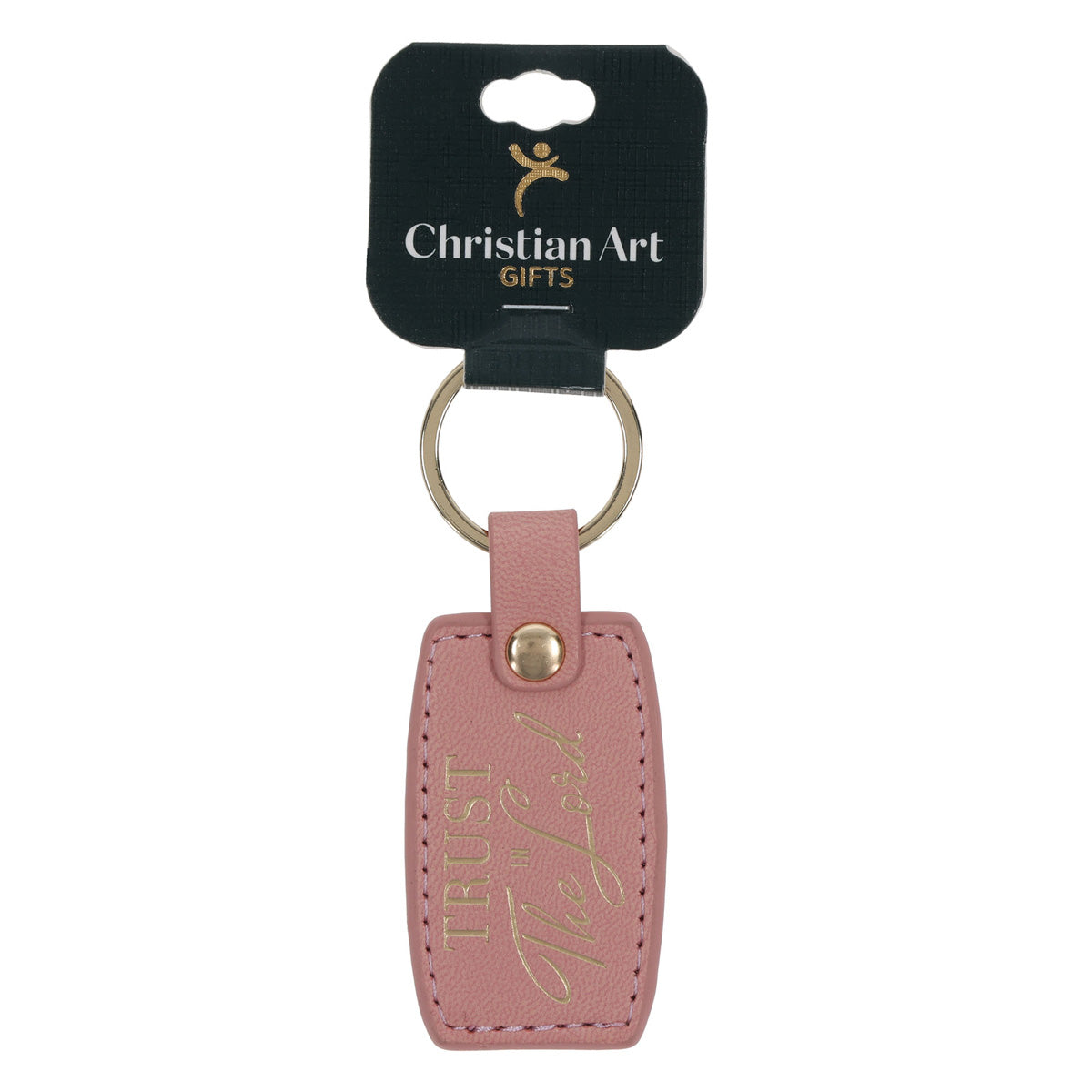 Trust in the Lord Pink Faux Leather Keychain