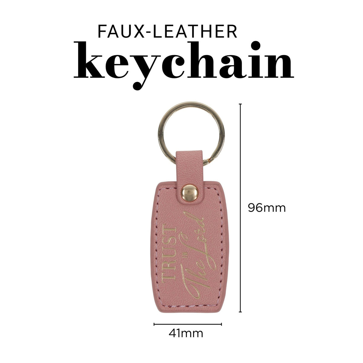 Trust in the Lord Pink Faux Leather Keychain