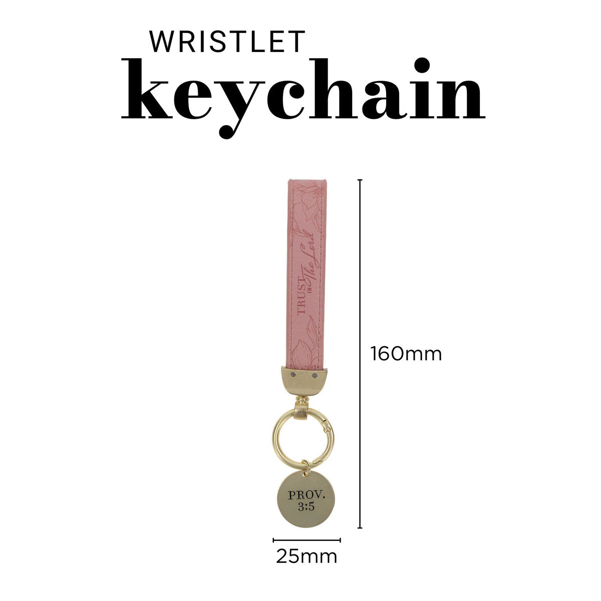 Trust in the Lord Faux Leather Wristlet Keychain with Charm