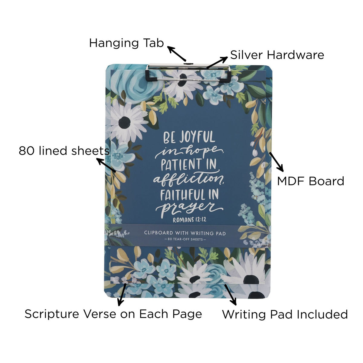 Be Joyful in Hope Clipboard with Notepad