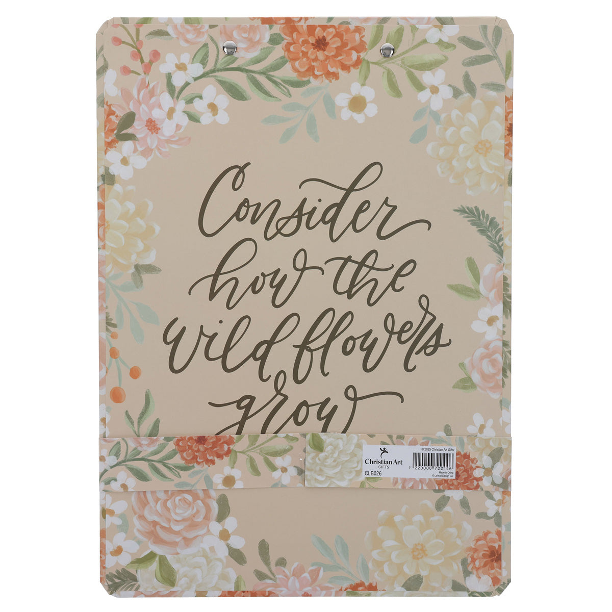 Consider How the Wildflowers Grow Clipboard with Notepad