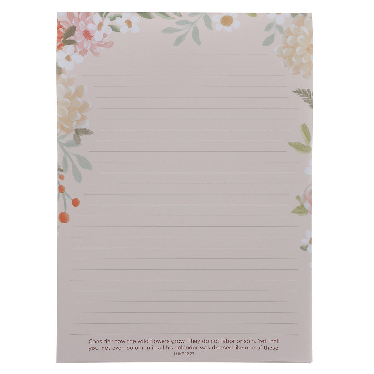 Consider How the Wildflowers Grow Clipboard with Notepad