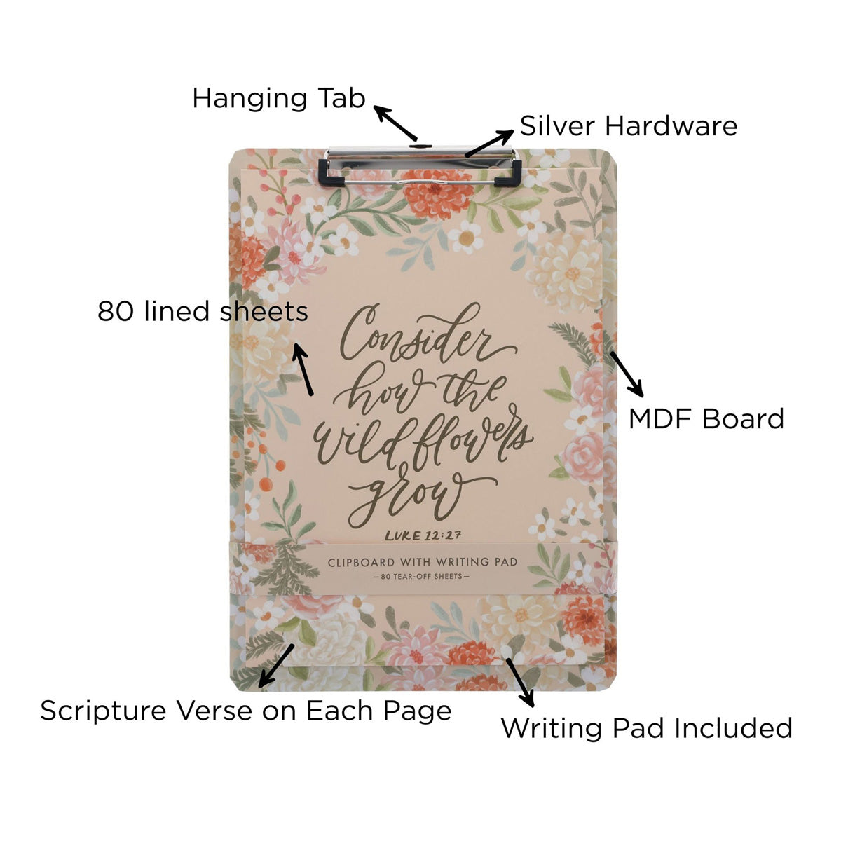 Consider How the Wildflowers Grow Clipboard with Notepad