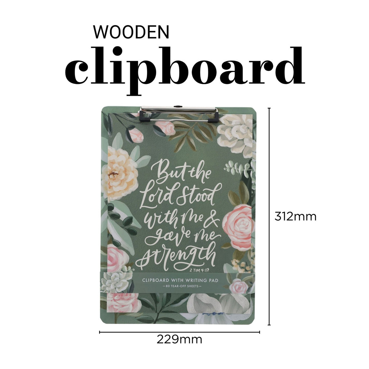 But the Lord Stood with Me and Gave me Strength Clipboard with Notepad
