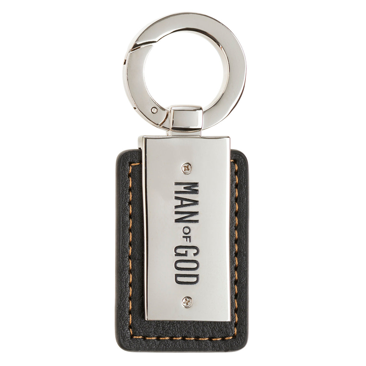 Man of God Metal and Faux Leather Keychain