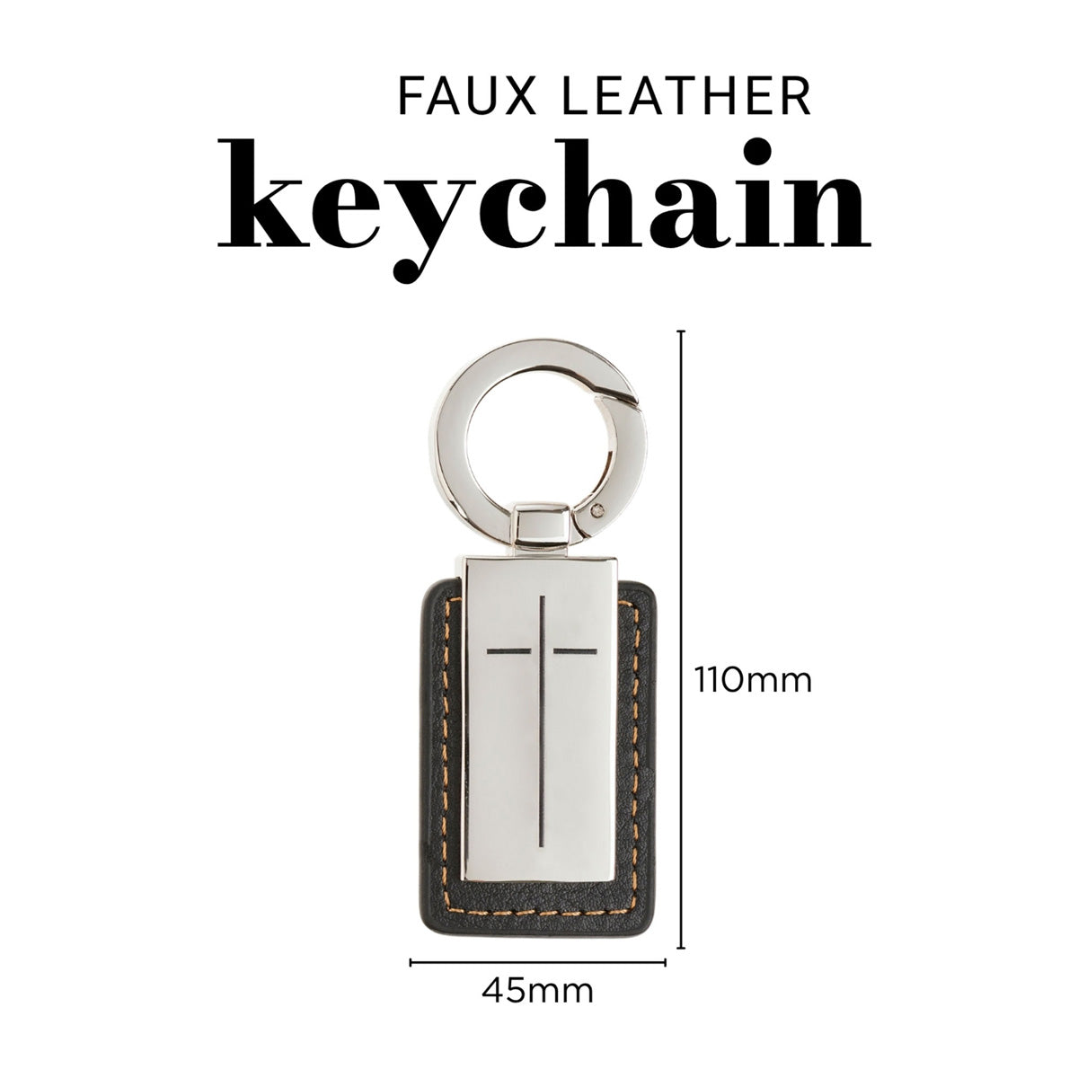 Man of God Metal and Faux Leather Keychain