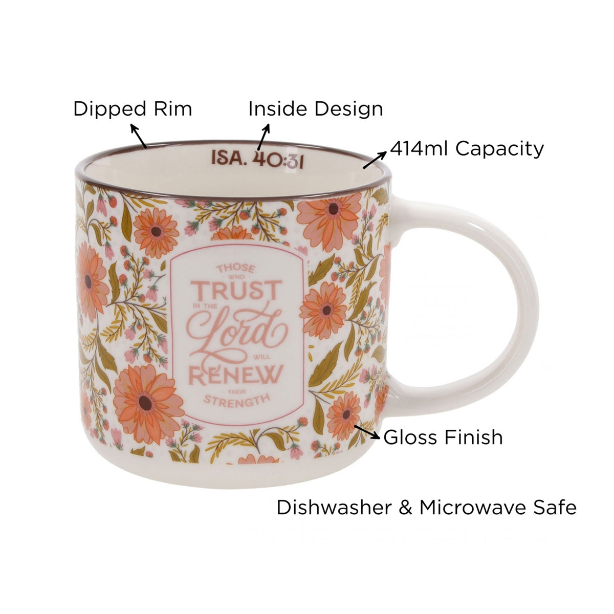 Those Who Trust in the Lord Floral Ceramic Mug